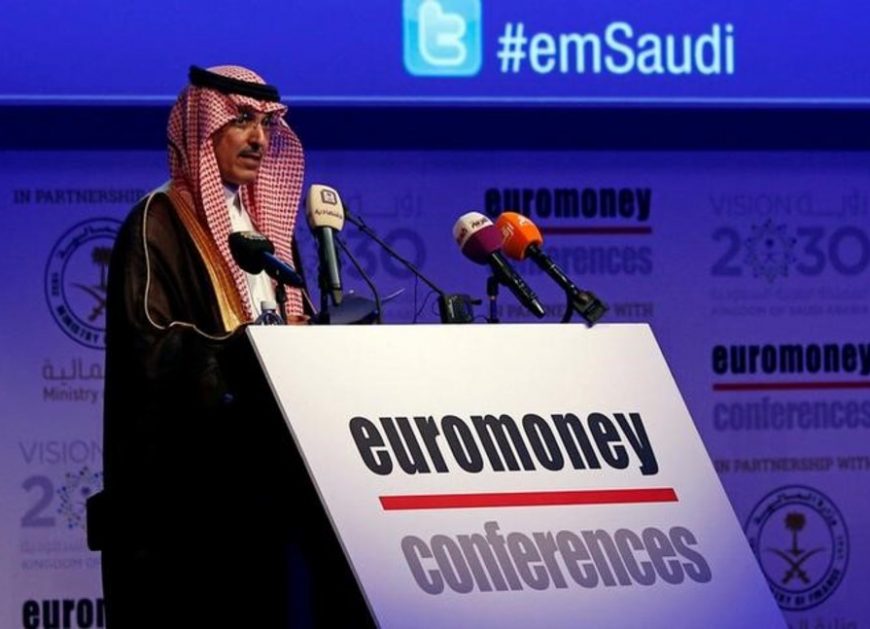 FILE PHOTO: Saudi Minister of Finance Mohammed al-Jadaan speaks during the Euromoney Saudi Arabia Conference 2017 in Riyadh, Saudi Arabia May 2, 2017. Source: REUTERS/Faisal Al Nasser Reuters.