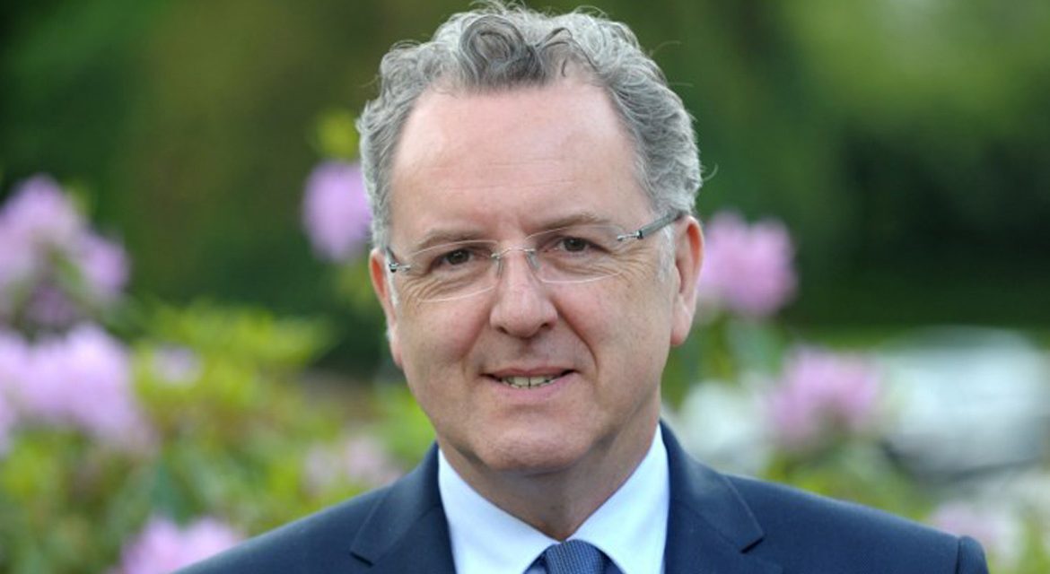 French Minister of Territorial Cohesion Richard Ferrand poses on May 19, 2017 in Quimper, western of France.