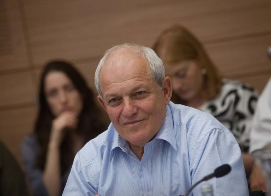 Social Affairs Minister Haim Katz attends a Labor and Welfare committee meeting in the Knesset, June 08, 2015.